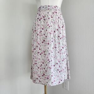 Vintage Y2K Dress Barn Woman Tulip Print Midi Skirt Elastic Waist Floral 16